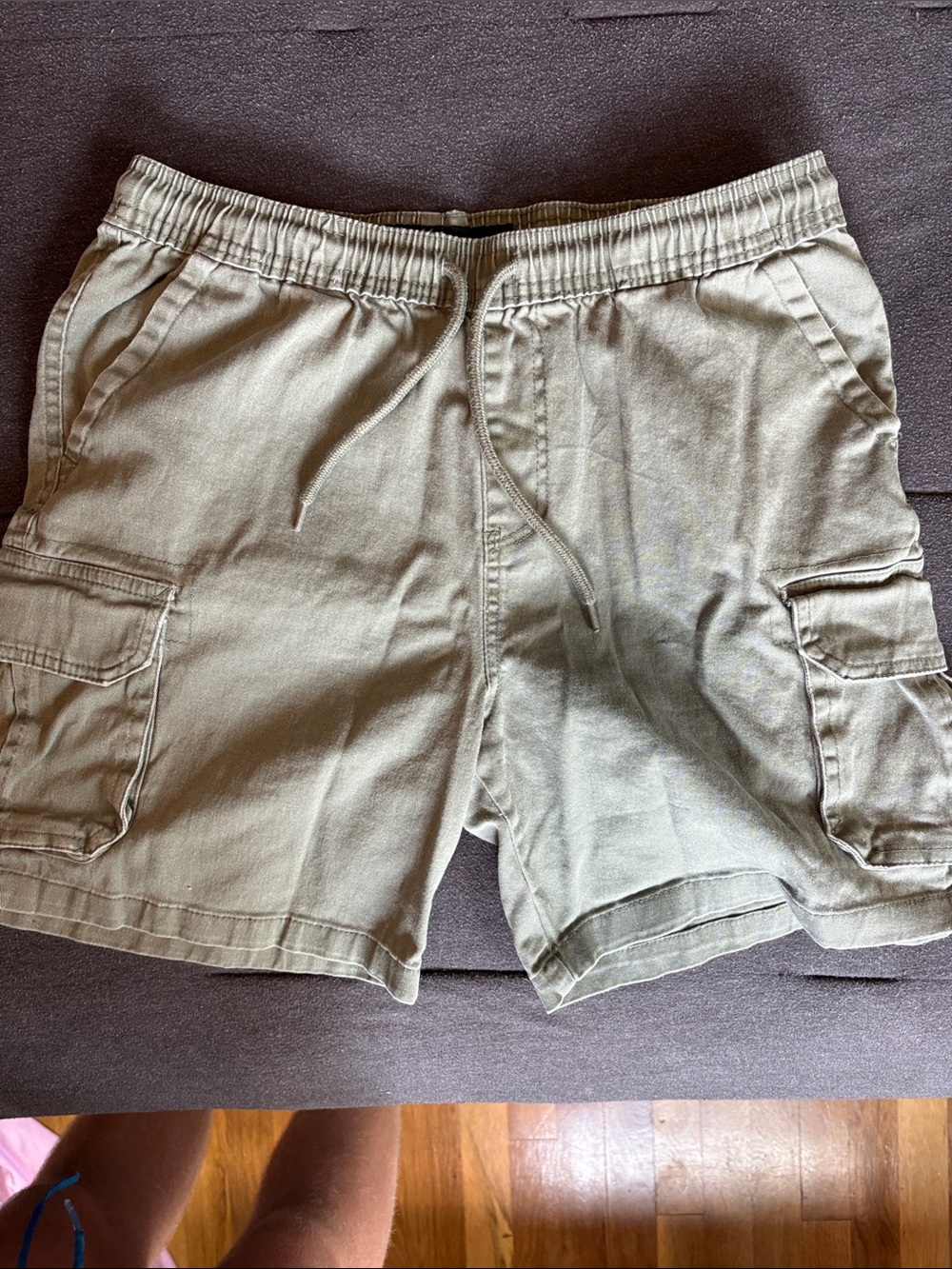 Brooklyn Cloth Olive Green Cargo Drawstring Shorts
